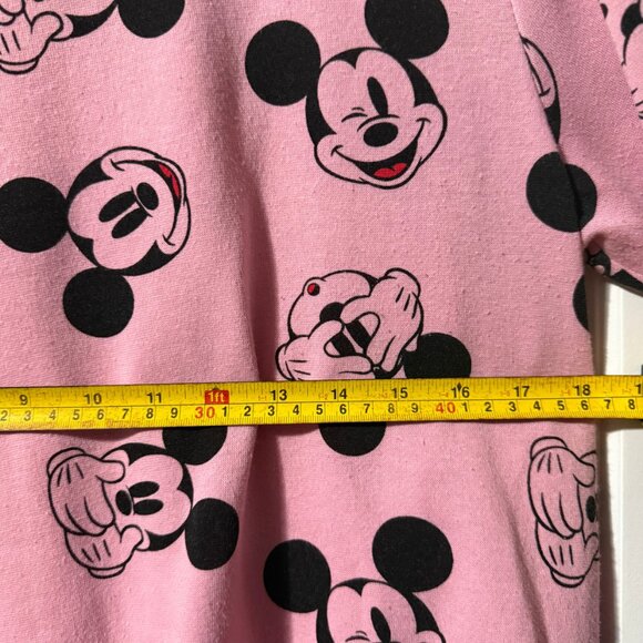 Disney Mickey Mouse Pink & Black Crewneck Sweatshirt – “See No Evil” Pattern – L - Picture 7 of 8
